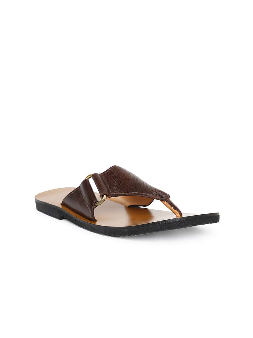 Fabindia Mens Chappals Leather Brown Leather Sandals