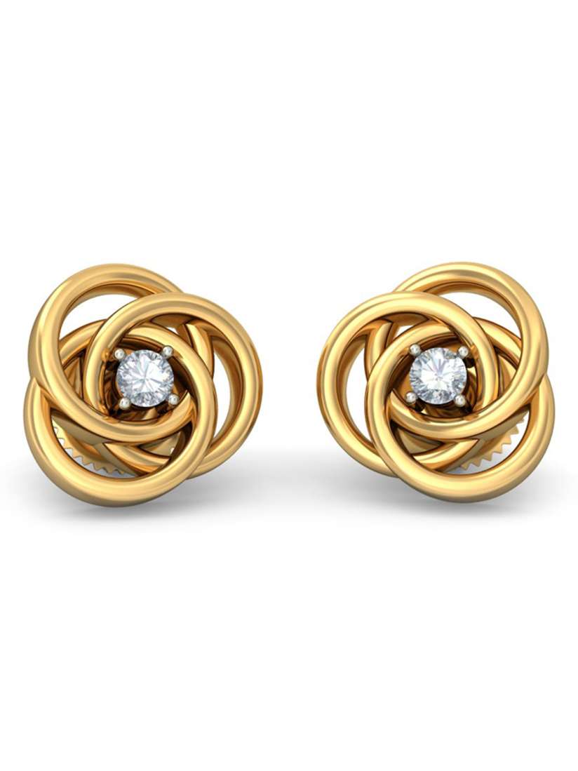 Buy BlueStone 1.928 G 18 Karat Gold The Circled In Unison Earrings With Diamond Earrings Diamond for Women 1600830 Myntra