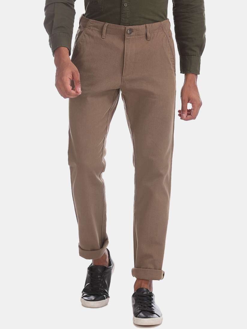 Buy Ruggers Men Brown Slim Fit Chinos Trousers Trousers for Men 16021440 Myntra