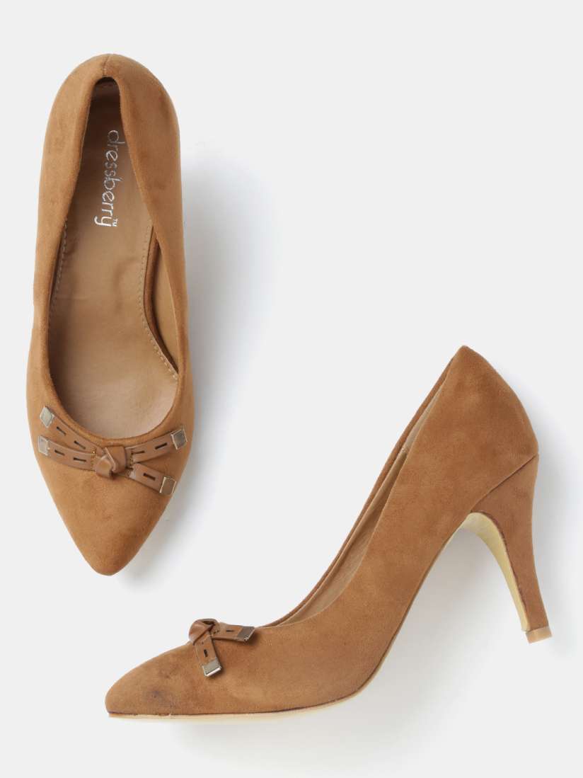 Buy DressBerry Women Brown Solid Pumps Heels for Women 1602884 Myntra