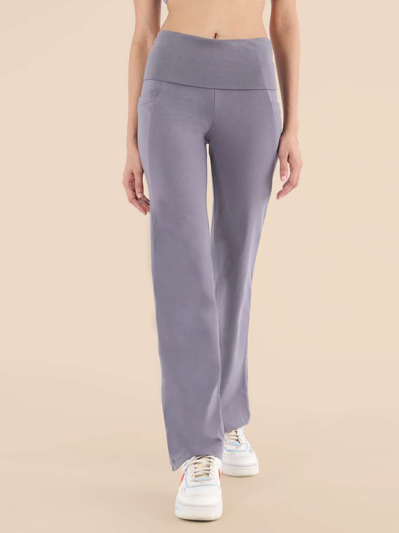 Buy Nite Flite Women Grey Solid Cotton Yoga Pants Track Pants for Women 16038700 Myntra