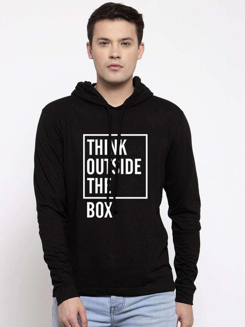 Buy Friskers Men Black Typography Printed Hooded T shirt Tshirts for Men 16046840 Myntra
