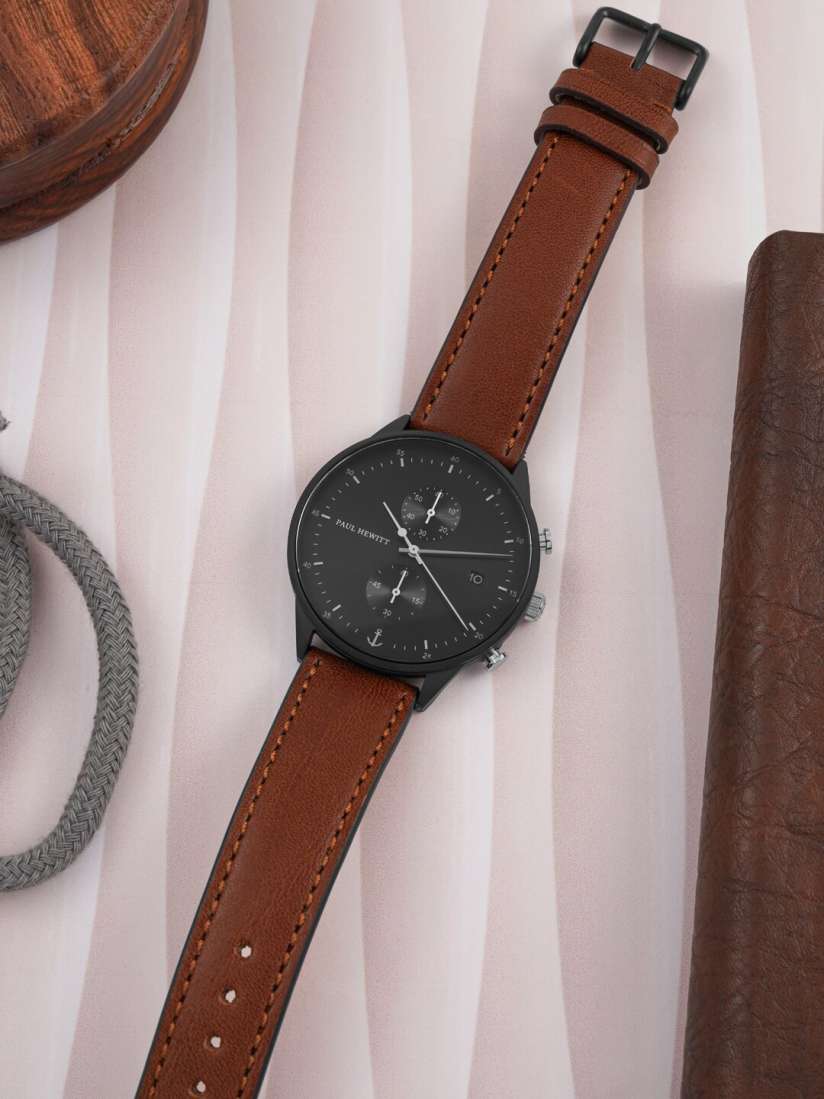 Buy PAUL HEWITT Men Black Dial Brown Leather Straps Analogue Chronograph Watch PH C B BSS 1M Watches for Men 16049556 Myntra