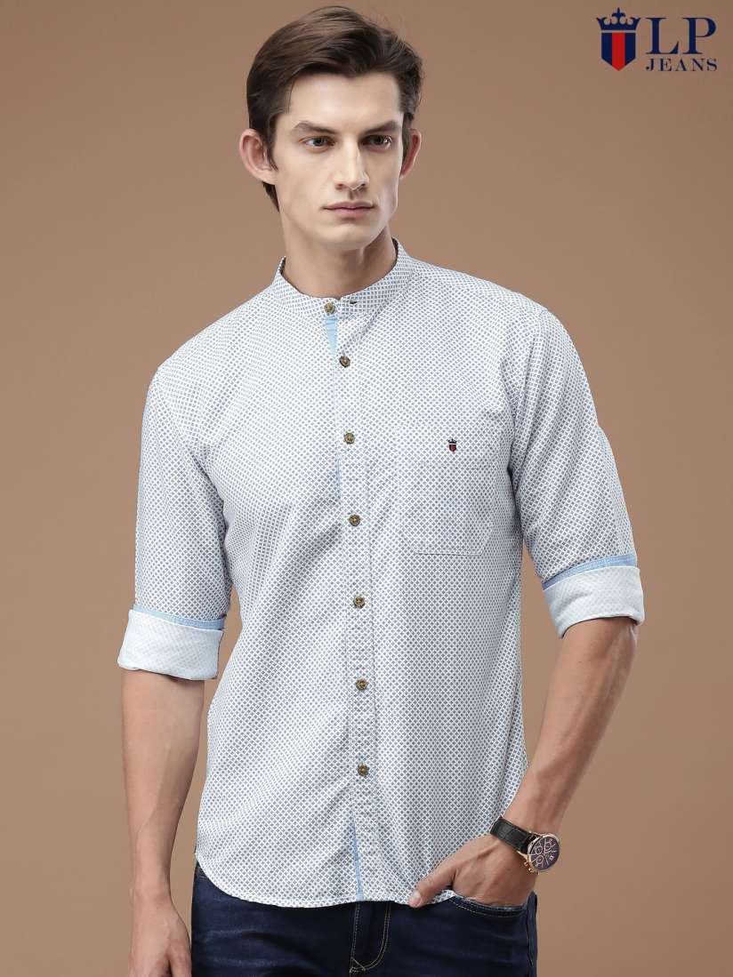 Buy Louis Philippe Jeans Men White Slim Fit Printed Casual Shirt Shirts for Men 1605402 Myntra