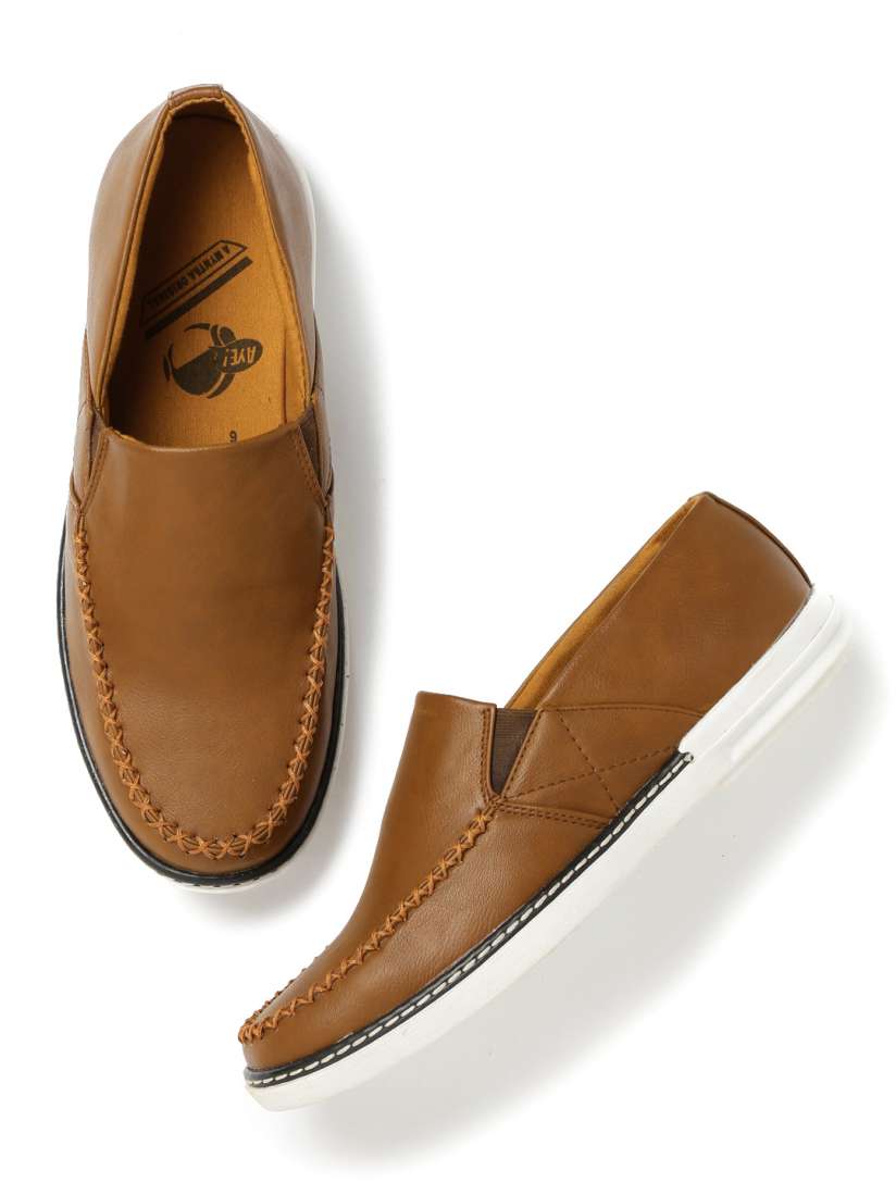 Buy Kook N Keech Men Tan Brown Solid Slip On Sneakers Casual Shoes for Men 1606636 Myntra