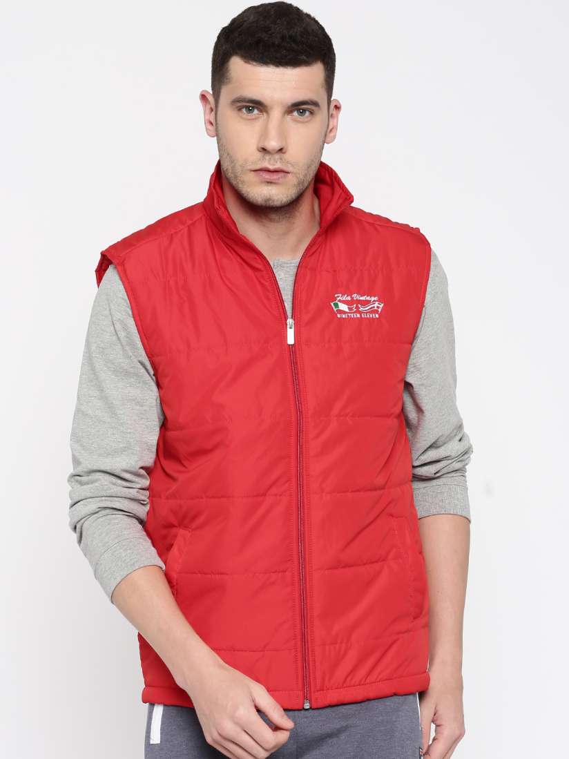 Buy FILA Men Red Sleeveless Jacket Jackets for Men Myntra