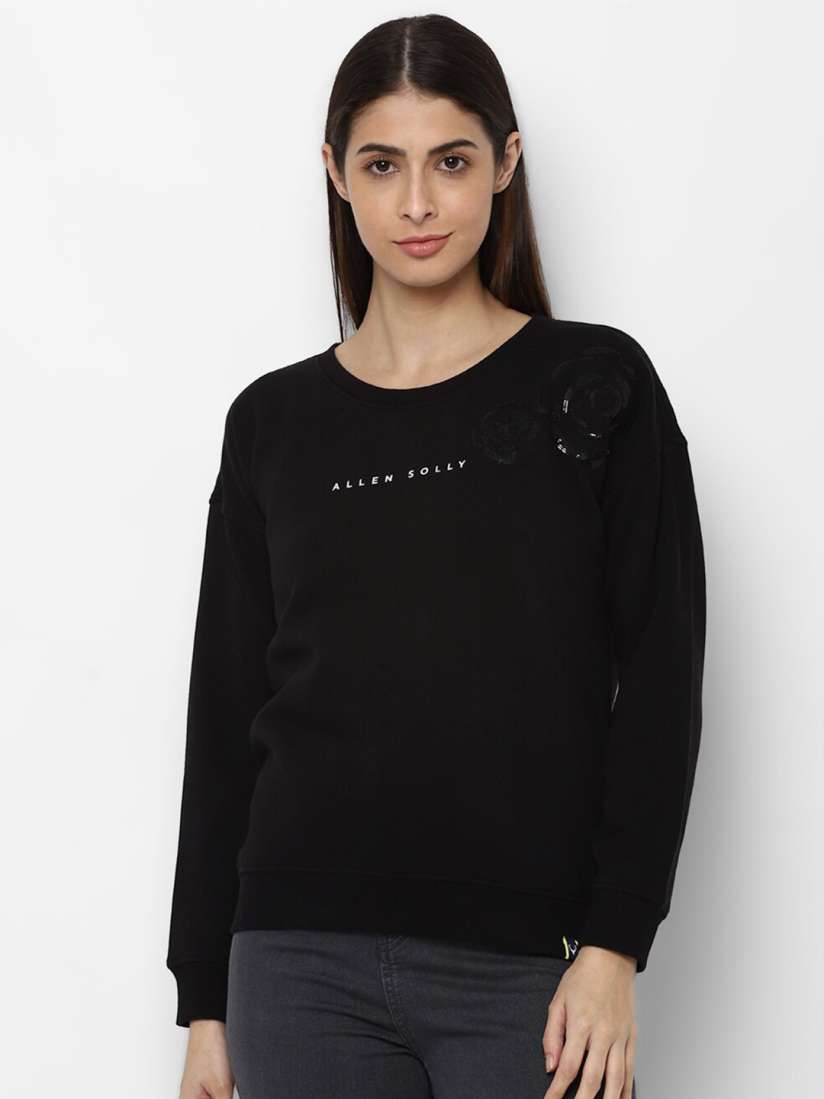 Buy Allen Solly Woman Women Black Sweatshirt Sweatshirts for Women 16076022 Myntra