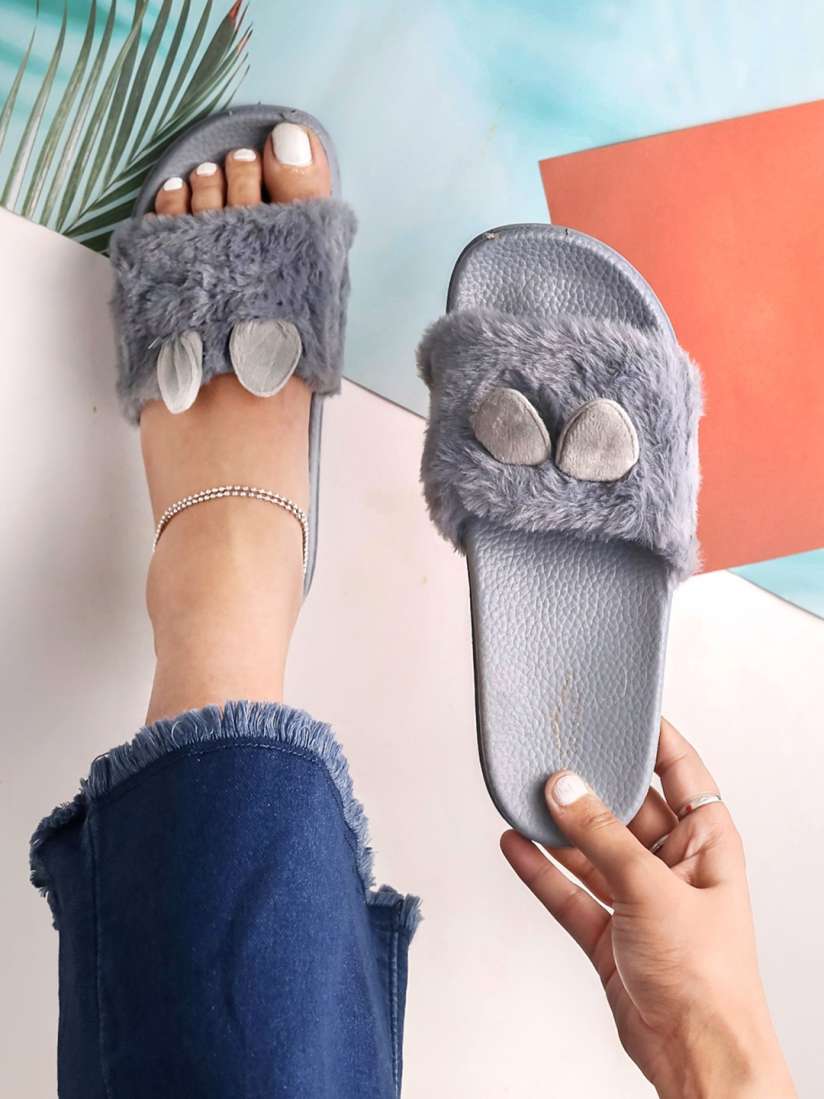 Grey sliders womens hotsell