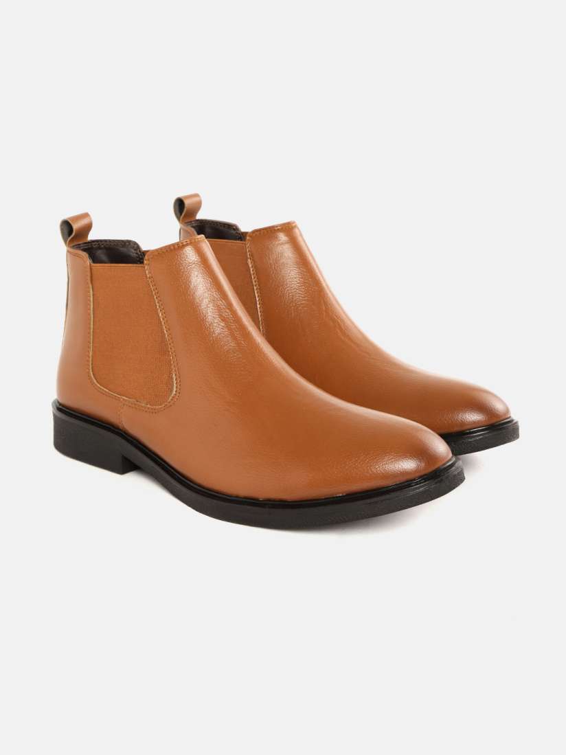 Buy Carlton London Men Tan Brown Solid Mid Top Chelsea Boots Casual Shoes for Men 16080818 Myntra