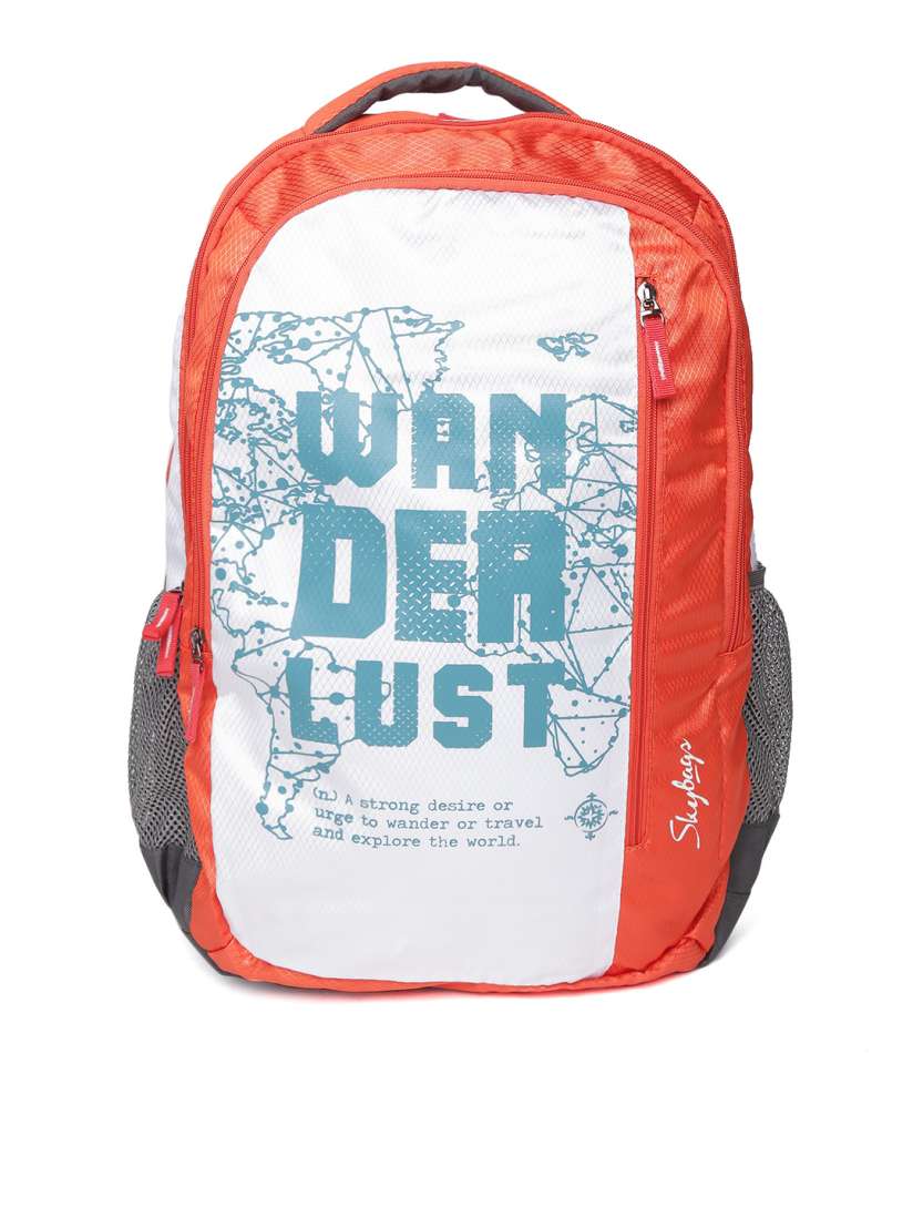 Buy Skybags Unisex White Coral Orange Pixel Plus 04 Printed Backpack Backpacks for Unisex 1608560 Myntra