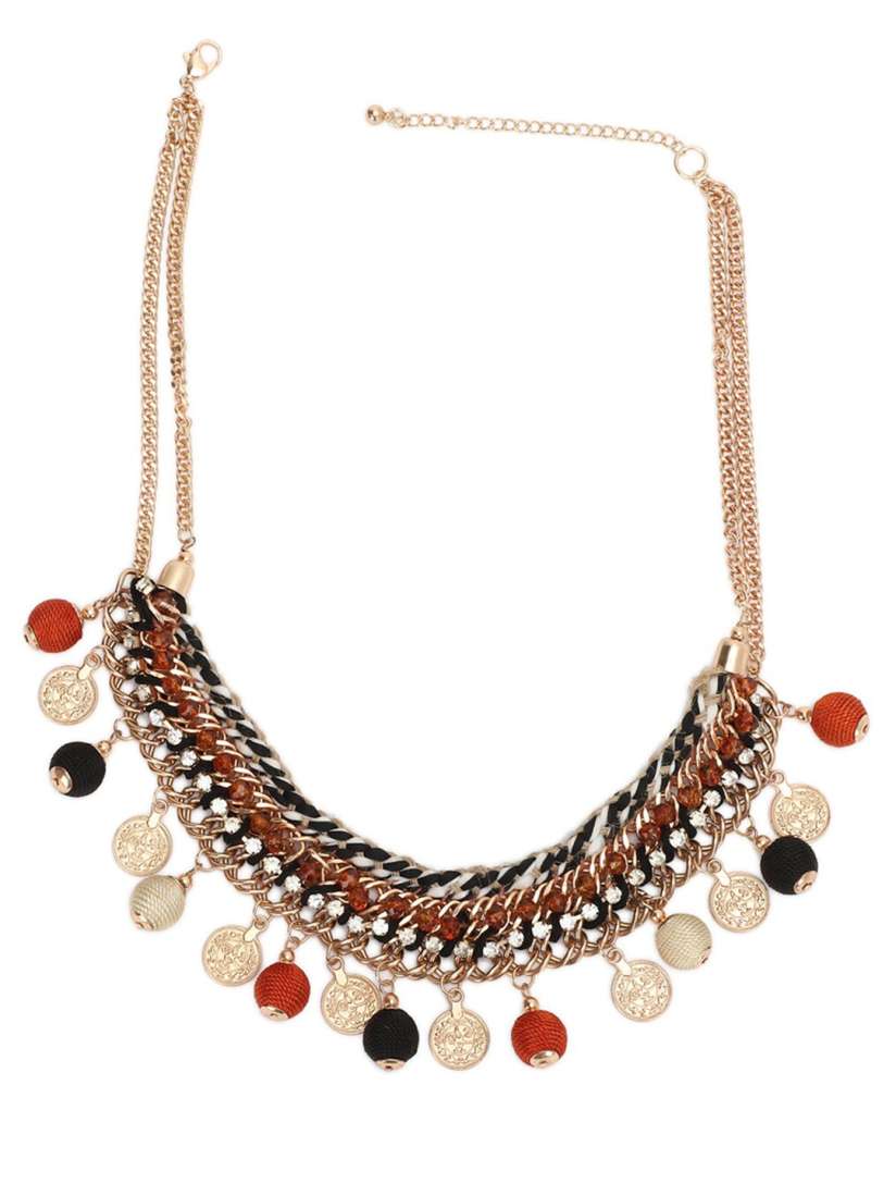 Red and black statement necklace clearance