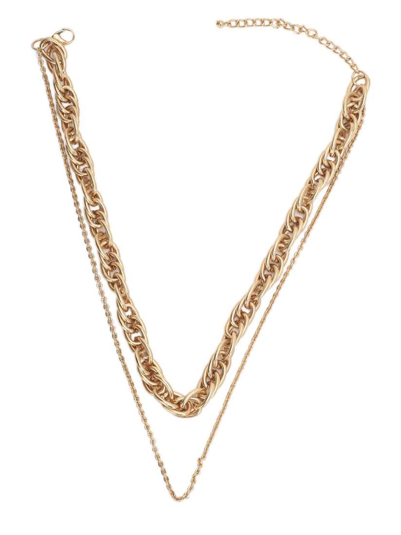 Forever 21 gold layered necklace sale