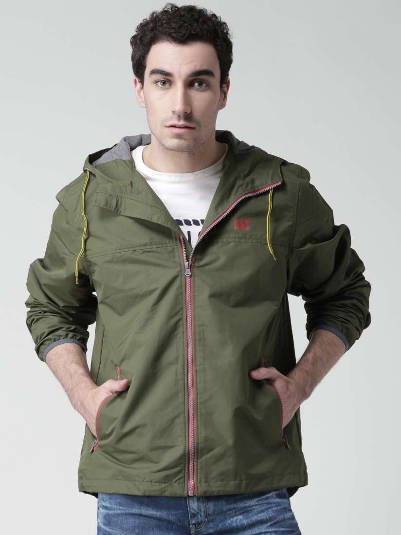 Buy CAT Olive Green McKinley Hooded Windcheater Jacket Jackets for Men Myntra