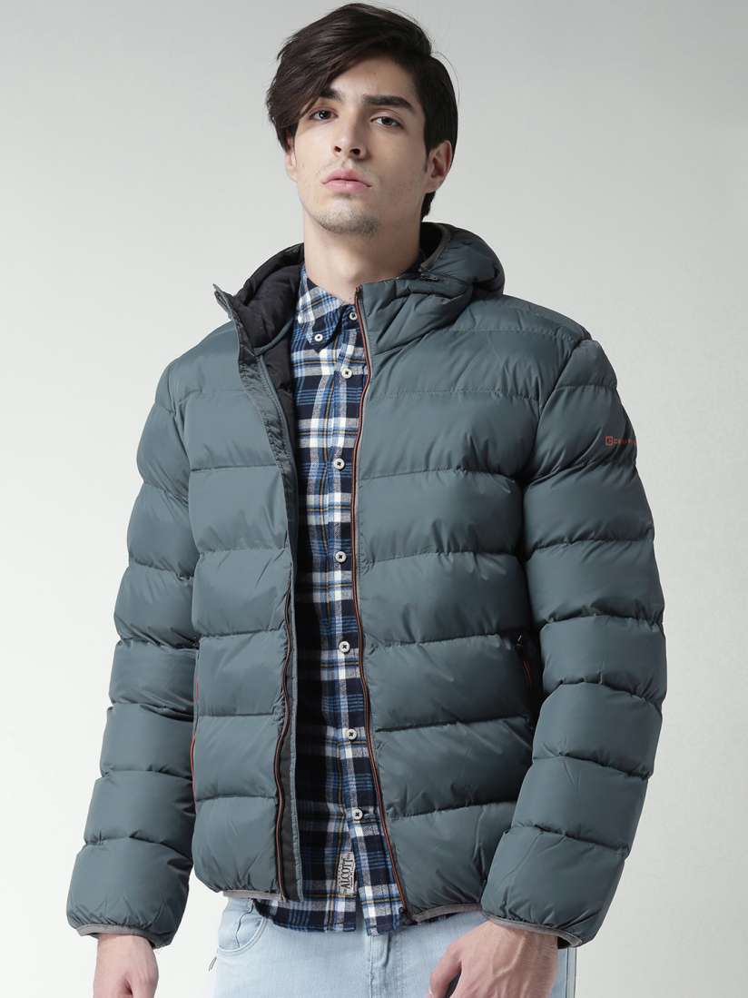 Buy CAT Grey Williamsburg Puffer Jacket With Detachable Hood Jackets for Men Myntra