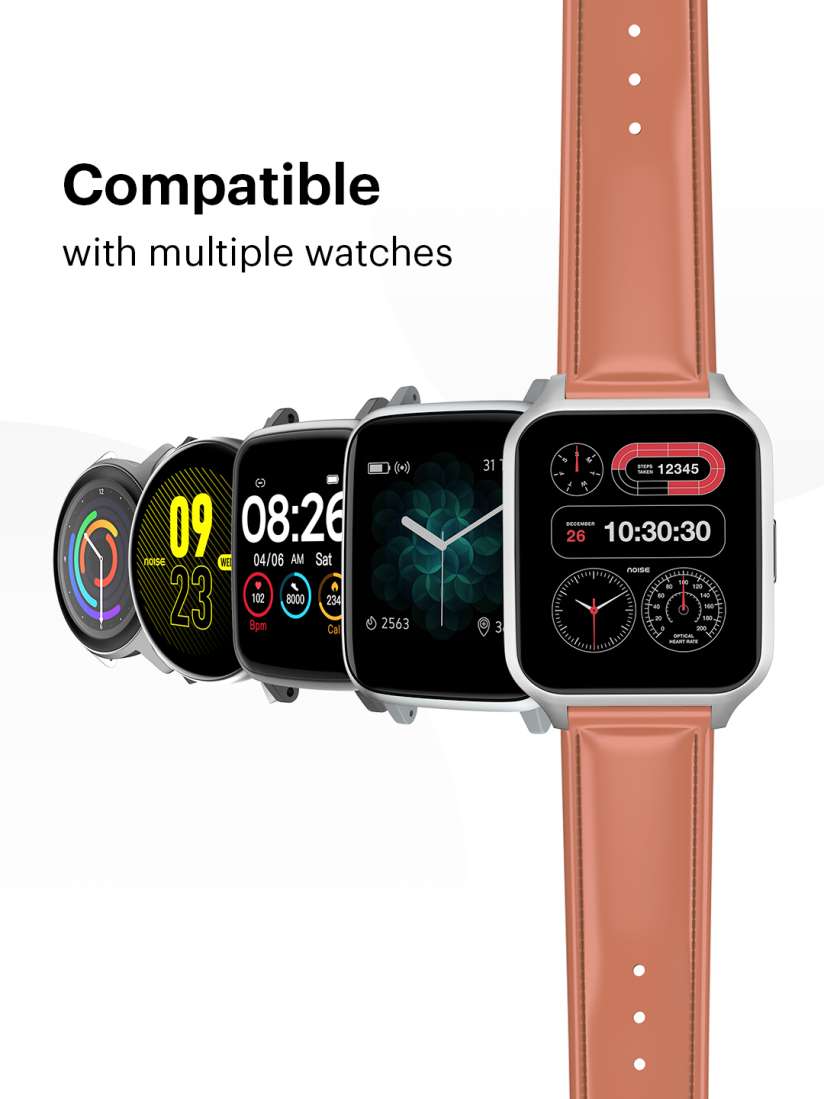 Buy NOISE Brown Solid Genuine Leather Smartwatch Strap Watch Straps for Unisex 16100118 Myntra