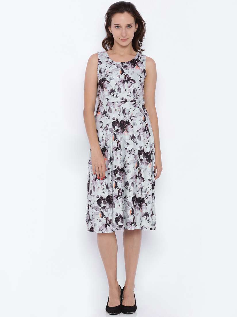 Buy CODE by Lifestyle Women Grey Printed A Line Dress Dresses for Women 1610181 Myntra