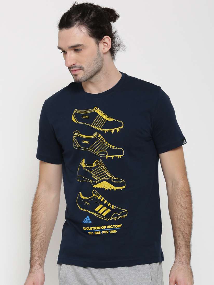 Buy ADIDAS Men Navy Blue FTW History Printed Round Neck Training T Shirt Tshirts for Men 1610619 Myntra