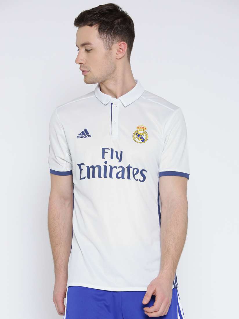 Buy ADIDAS Men White H LS Real Madrid F.C. Printed Polo Collar Jersey Tshirts for Men 1610712 Myntra