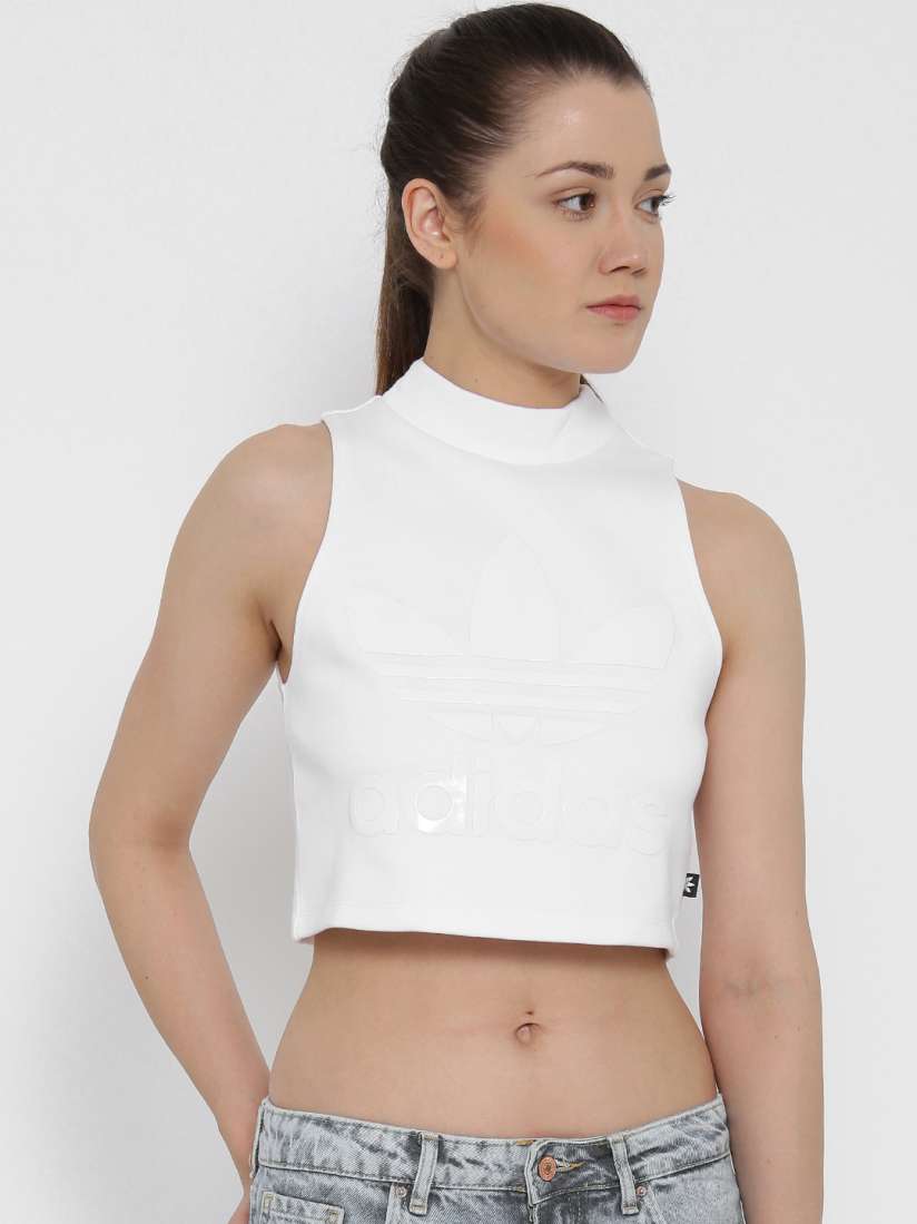Adidas high neck crop top on sale