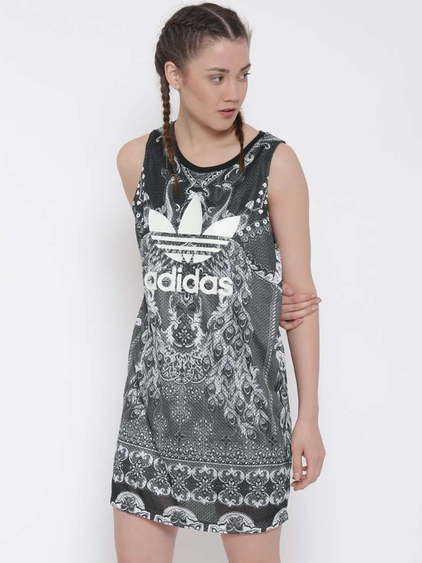 Buy ADIDAS Originals Women Grey PAVAO Printed Shift Dress Dresses for Women 1610763 Myntra