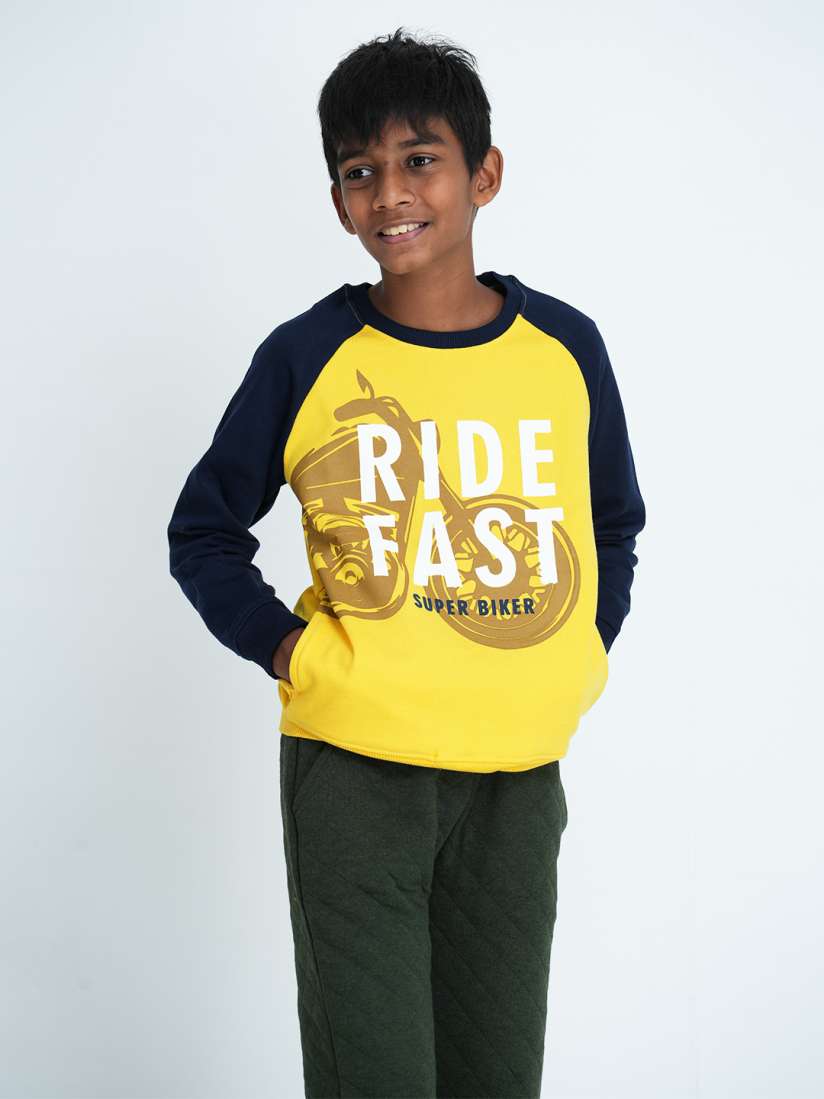 Boys yellow sweatshirt store