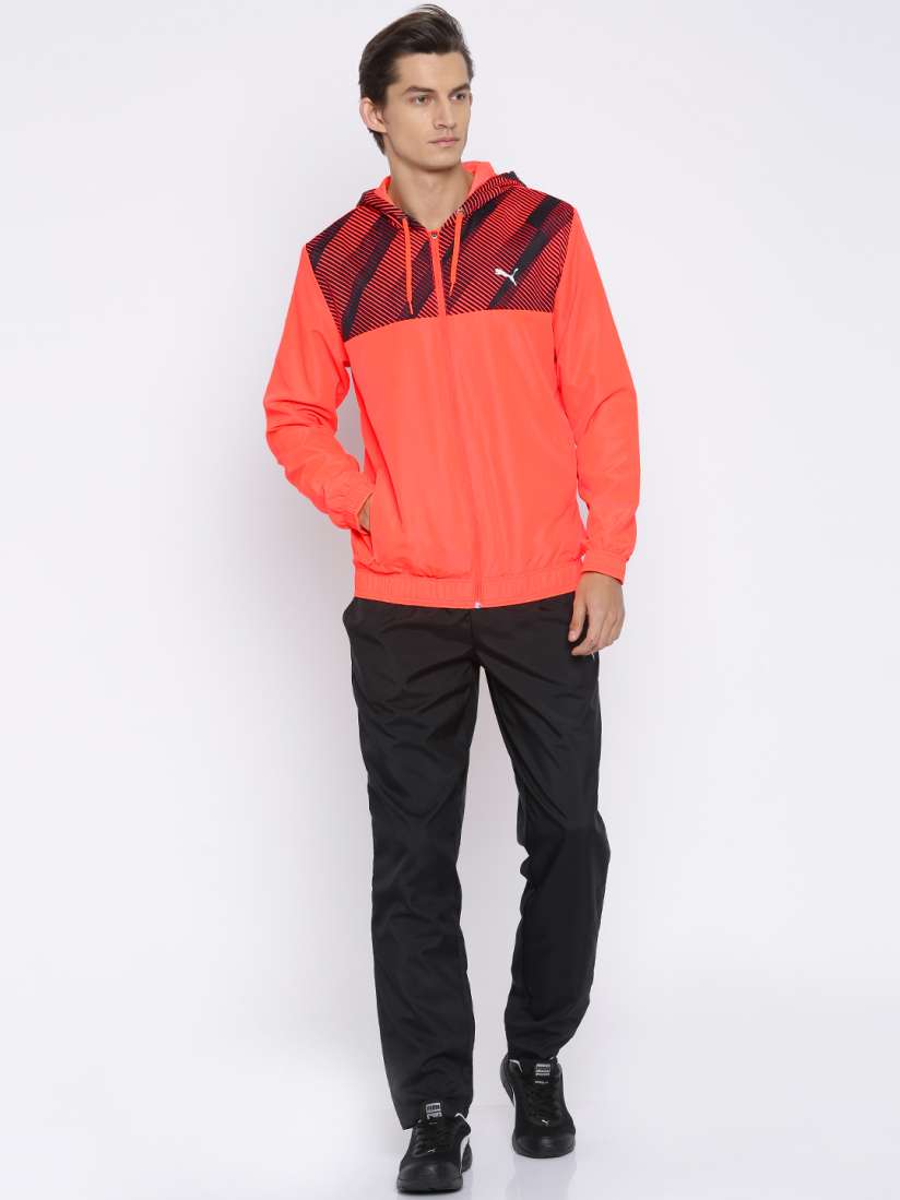 Buy PUMA Orange Black Hooded Printed Tracksuit Tracksuits for Unisex 1611335 Myntra