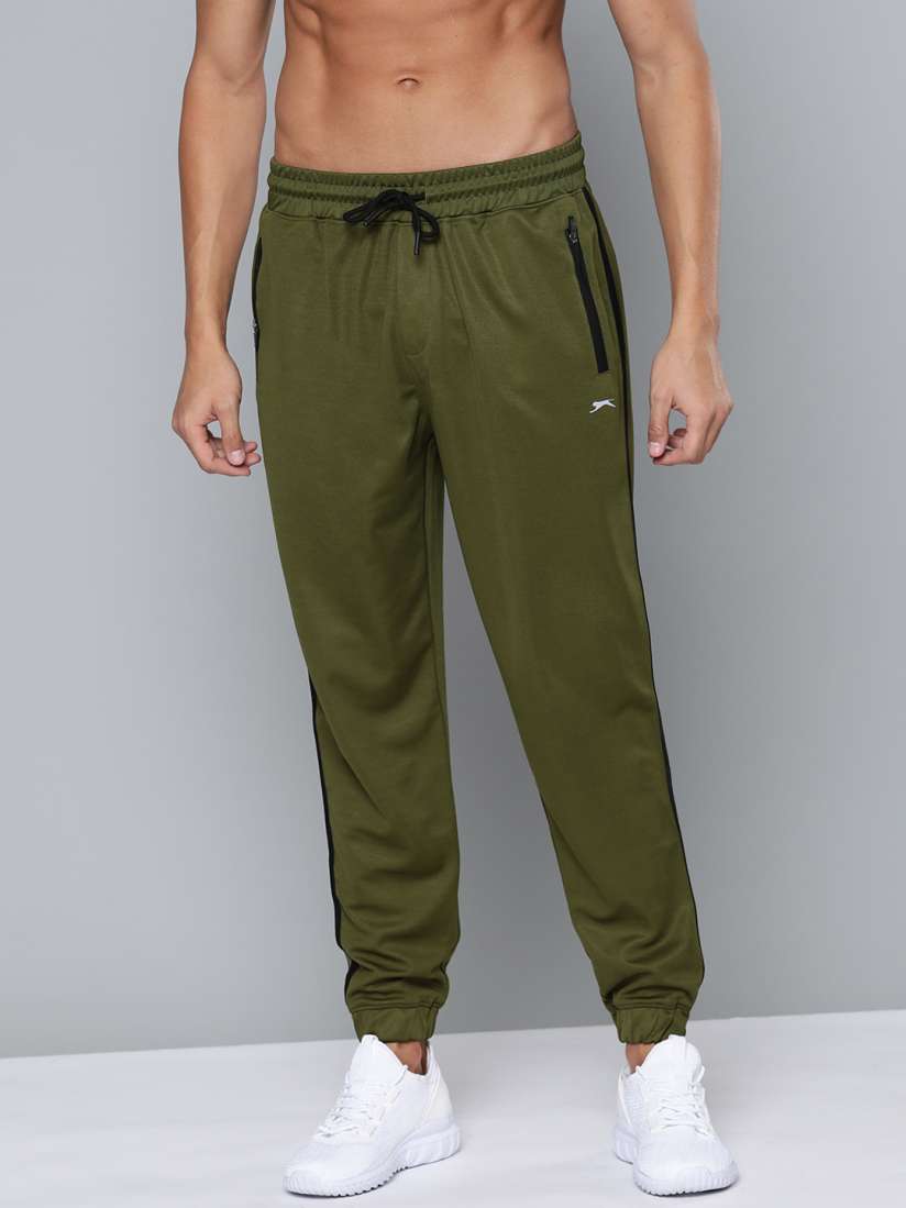 Buy Slazenger Men Olive Green Solid Running Joggers Track Pants for Men 16115262 Myntra