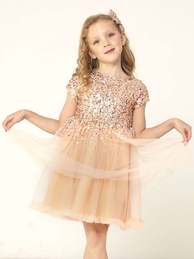 Peach glitter dress on sale
