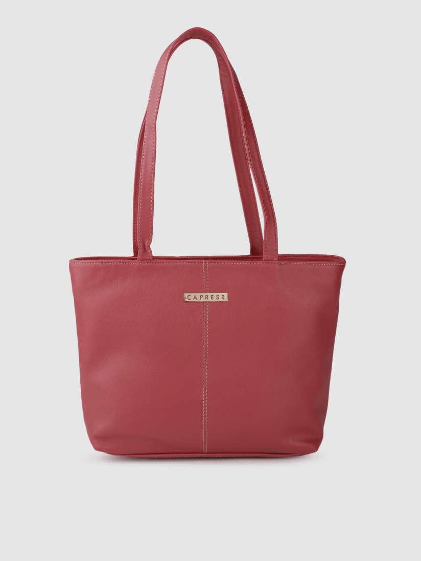 Buy Caprese Maroon Solid Structured Shoulder Bag Handbags for Women 16123454 Myntra