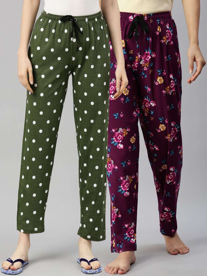 Buy Kryptic Women Pack Of 2 Pure Cotton Lounge Pants Lounge Pants for Women 16127026 Myntra