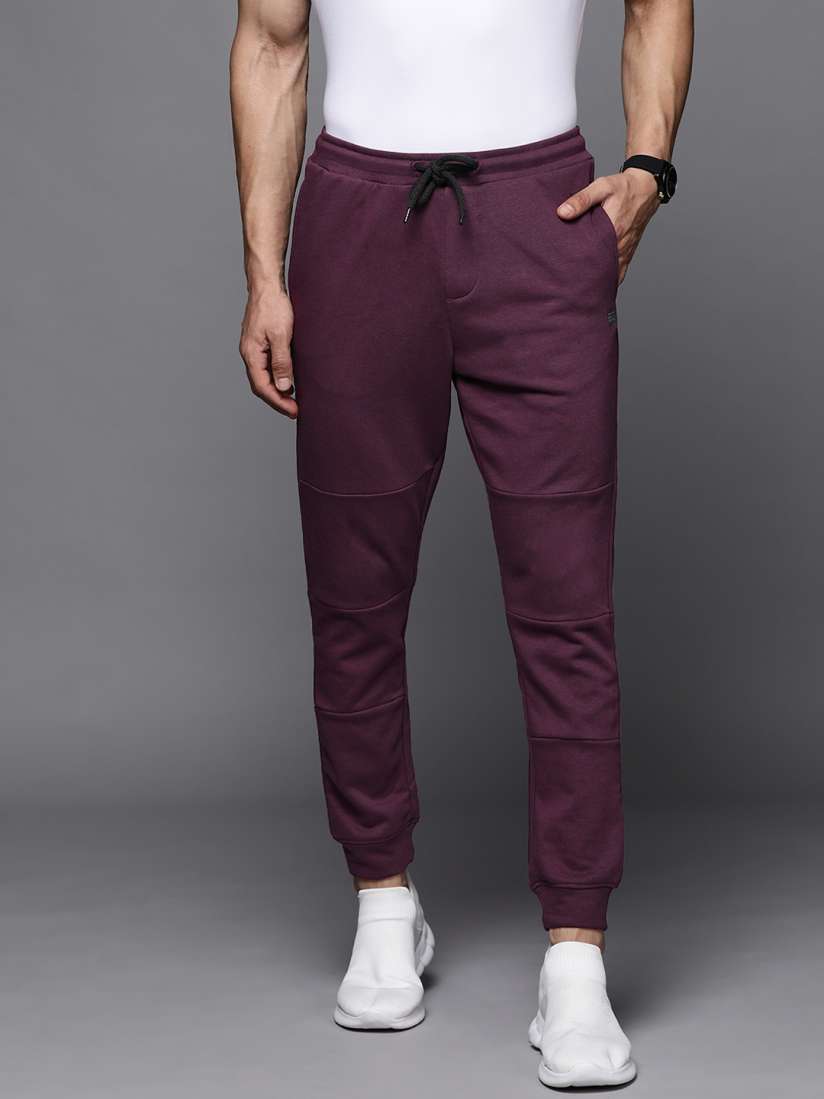 Buy Allen Solly Sport Men Burgundy Solid Panelled Joggers Track Pants for Men 16129140 Myntra