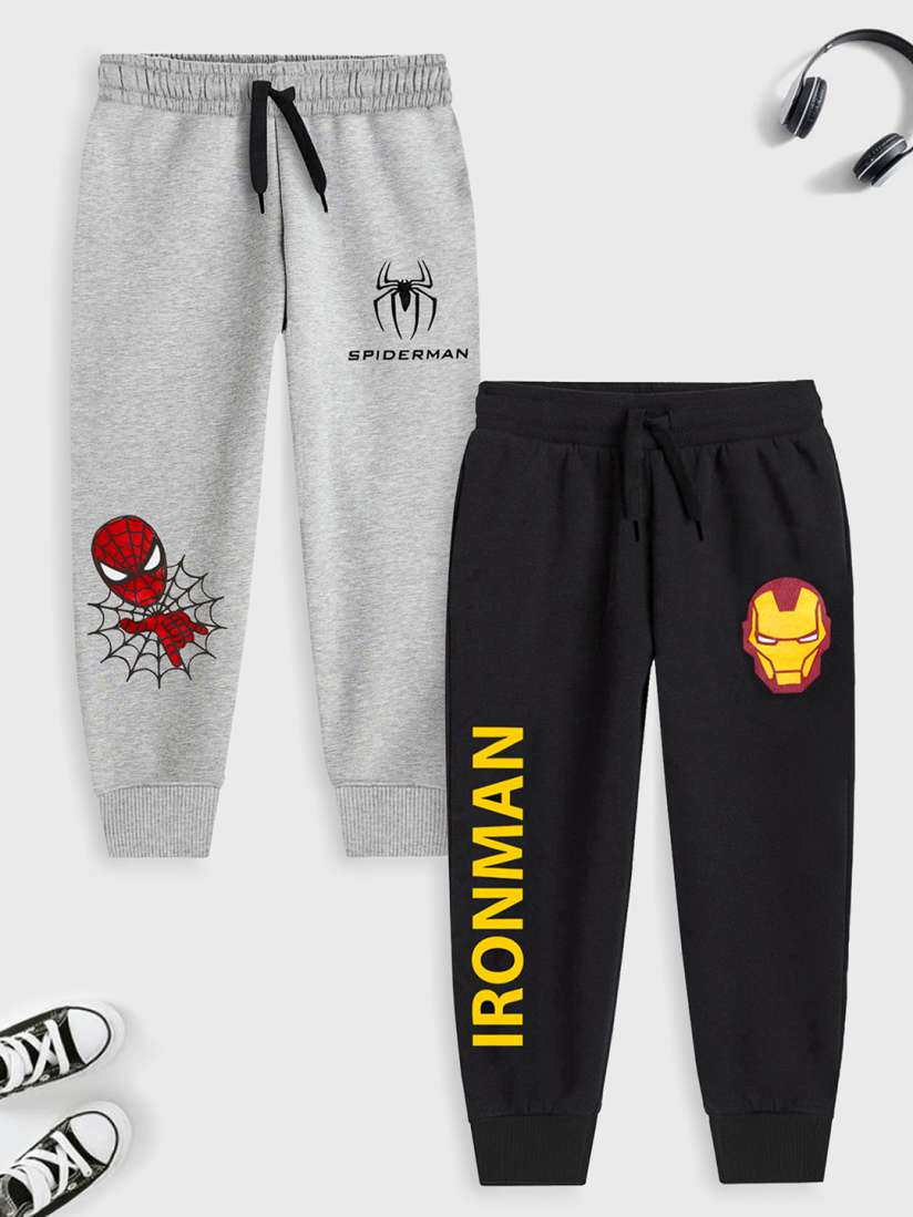 Buy YK Marvel Boys Pack Of 2 Superhero Printed Joggers Track Pants for Boys 16154426 Myntra