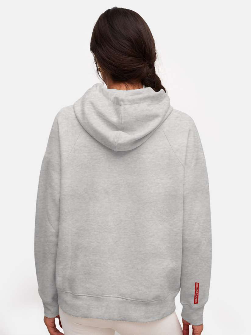 Buy BonOrganik Women Grey Cotton Hooded Sweatshirt Sweatshirts for Women 16158650 Myntra