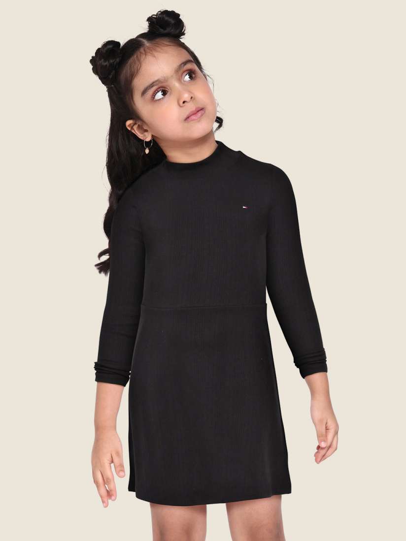 Buy Tommy Hilfiger Girls Black Self Striped Skater Dress Dresses for Girls 16164100 Myntra