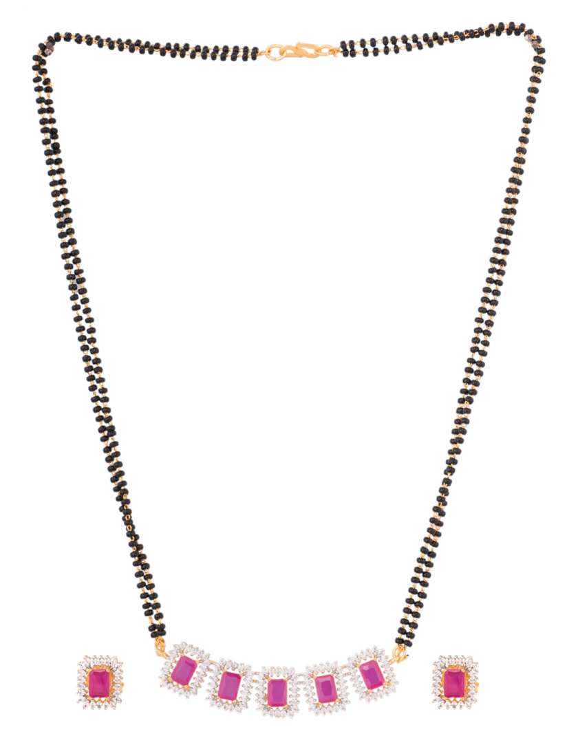 Buy Saraf RS Jewellery Gold Plated Red Mangalsutra Jewellery Set Mangalsutra for Women 16165550 Myntra