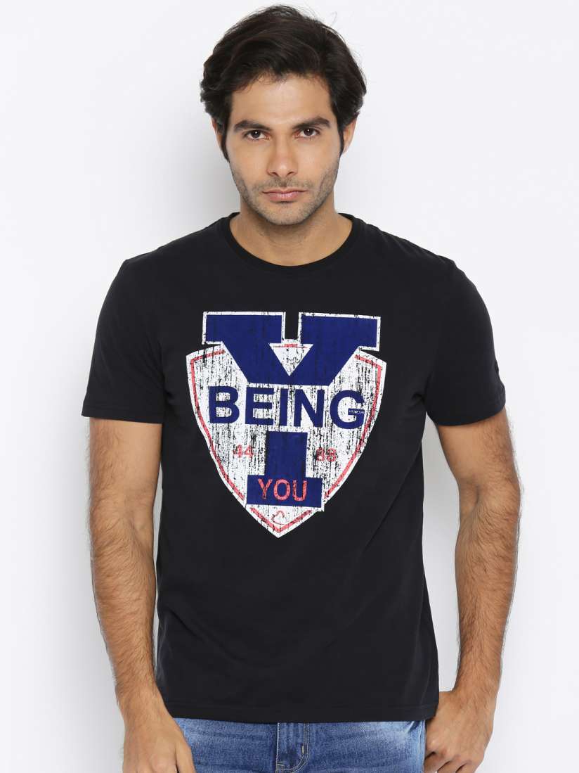 Buy Being Human Men Black Printed T Shirt Tshirts for Men 1617201 Myntra