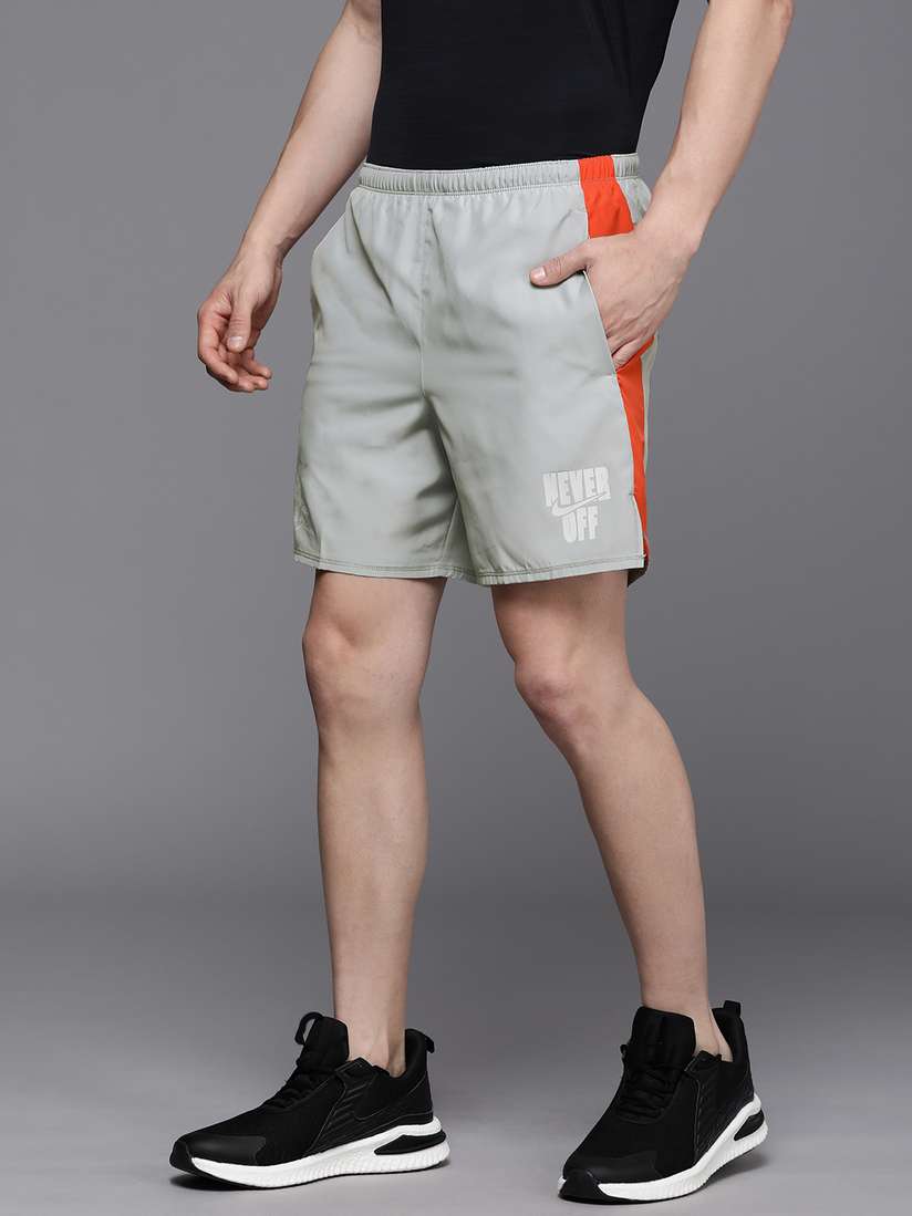 Buy Nike Men Light Grey Typography Printed Running Shorts With