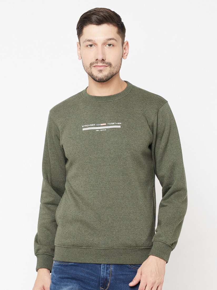 Buy Octave Men Olive Green Sweatshirt Sweatshirts for Men 16174382 Myntra