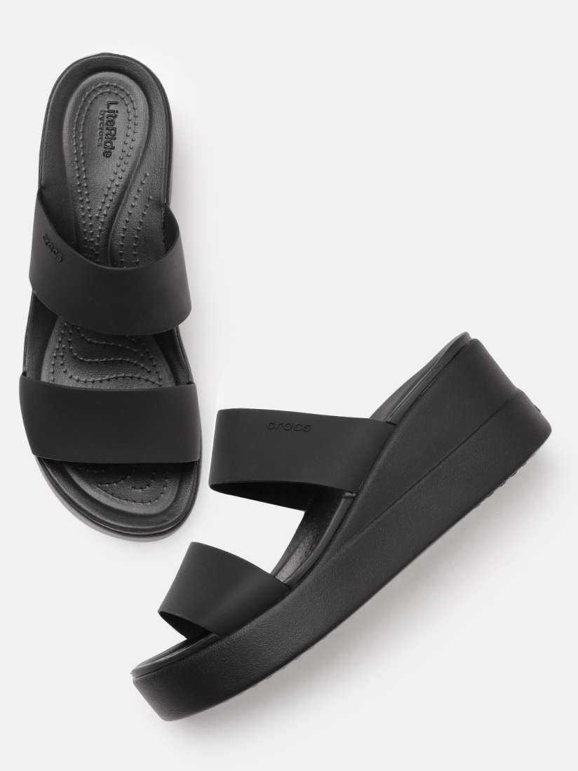 Buy Crocs Black Brooklyn Wedge Sandals Heels for Women 16174942 Myntra