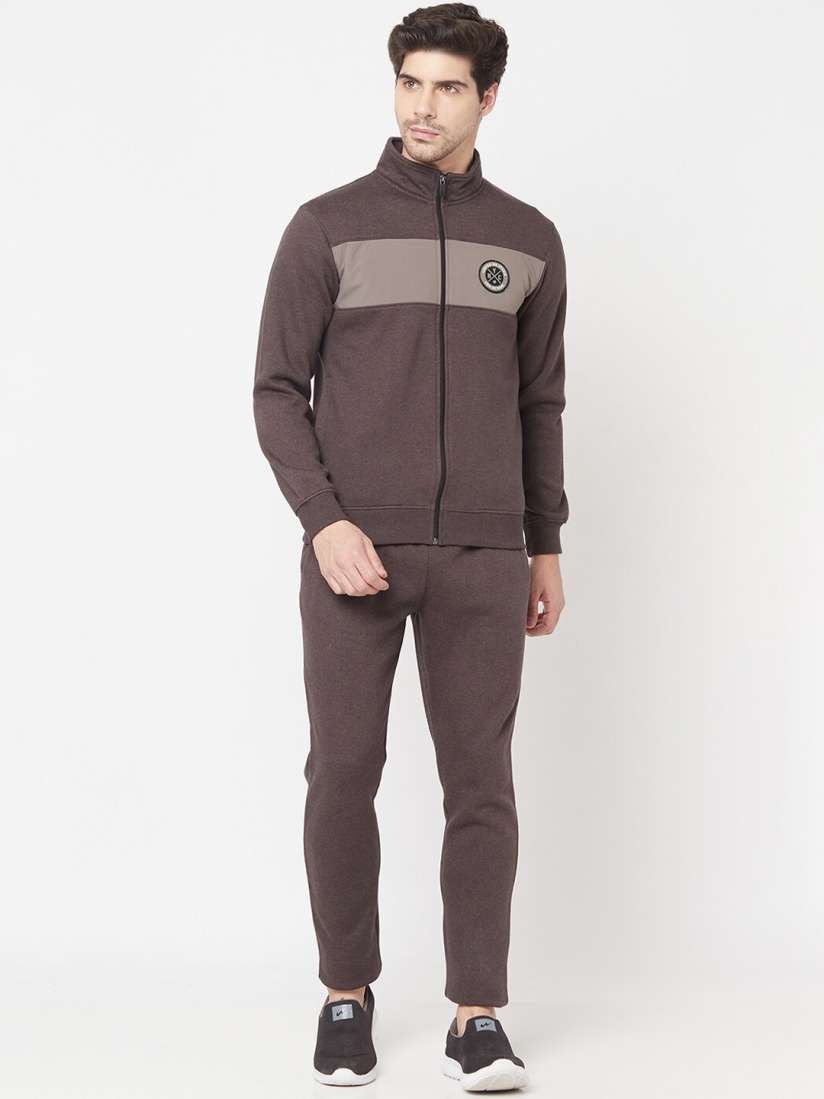 Buy Octave Men Brown Solid Cotton Tracksuit Tracksuits for Men 16176814 Myntra
