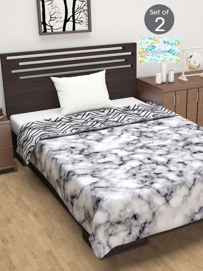 Buy Divine Casa Set Of 2 Blue Grey Mild Winter 120 GSM Reversible Single Bed Dohar Blankets Quilts and Dohars for Unisex 16187476 Myntra
