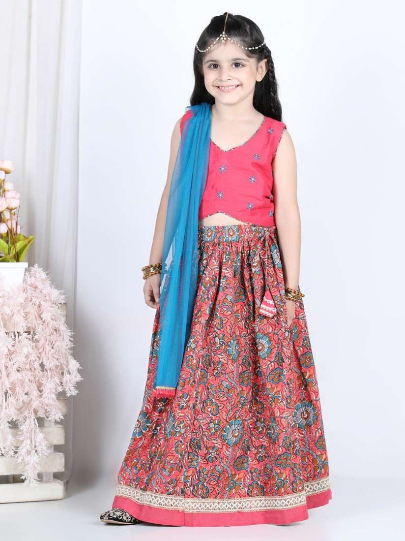 Buy Here Now X Kinder Kids Girls Pink Maroon Ready to Wear Lehenga Blouse With Dupatta Lehenga Choli for Girls 16192844 Myntra