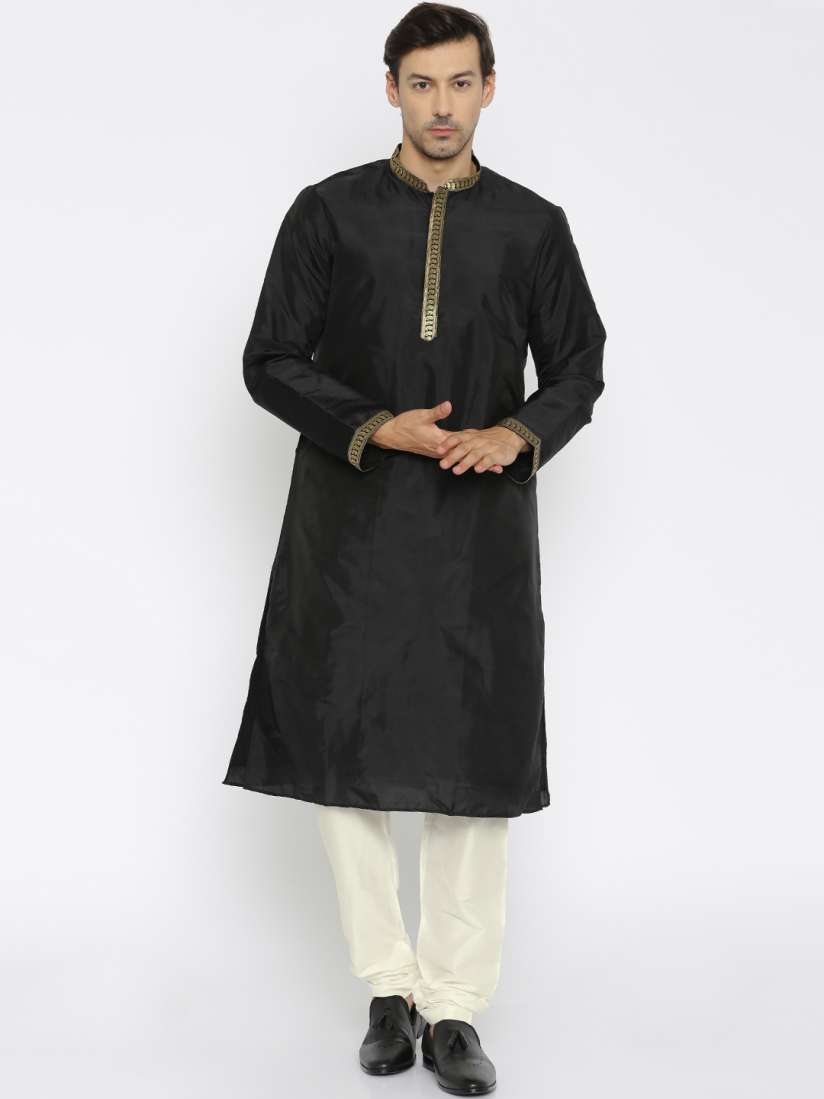 Buy Raymond Ethnix Black Off White Kurta Pyjama Kurta Sets for Men 1619304 Myntra