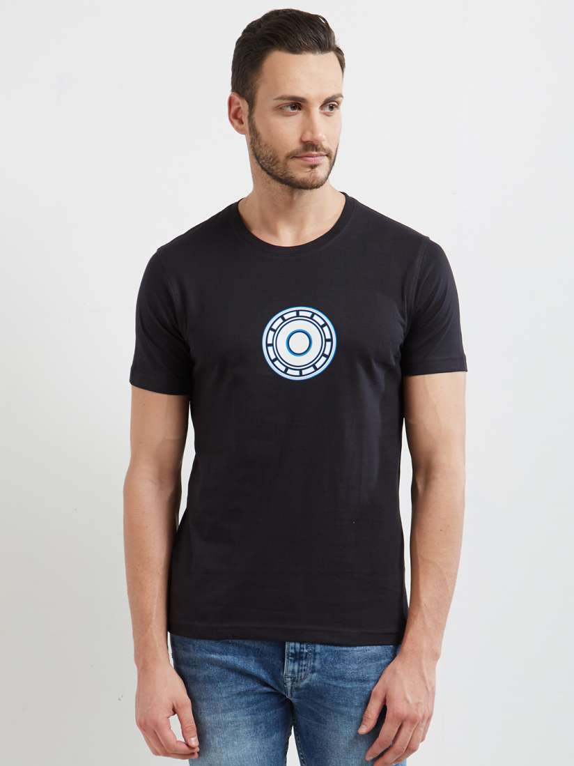 Buy The Souled Store Unisex Black Iron Man Arc Reactor Glow In Dark Printed T shirt Tshirts for Unisex 1619584 Myntra