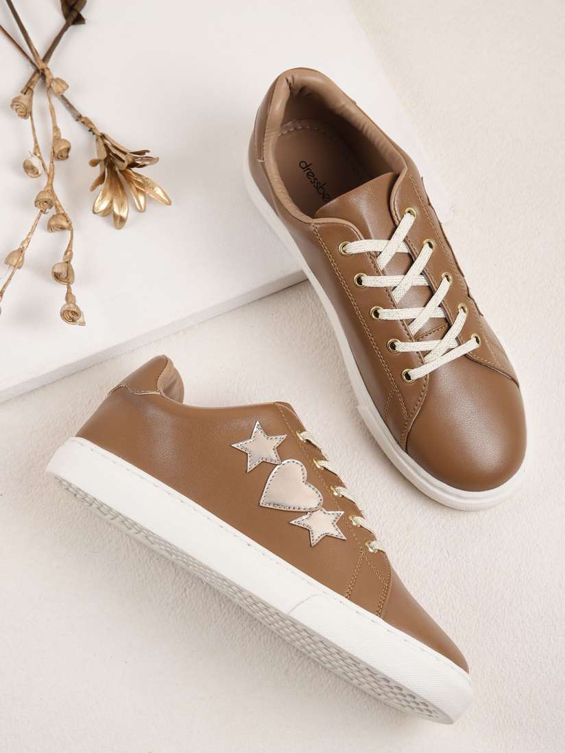 Buy DressBerry Women Tan Brown Solid Sneakers Casual Shoes for Women 16202382 Myntra