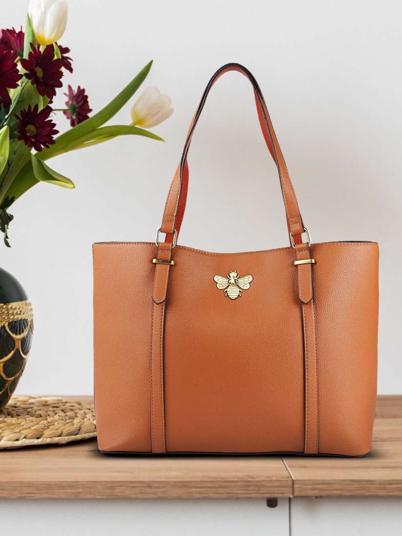 Buy Accessorize London Women Faux Leather Britney Bee Tote Bag Handbags for Women 16203712 Myntra