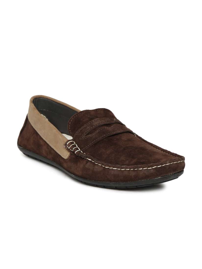 Buy Knotty Derby Men Brown Solid Suede Loafers Casual Shoes for Men 1621027 Myntra