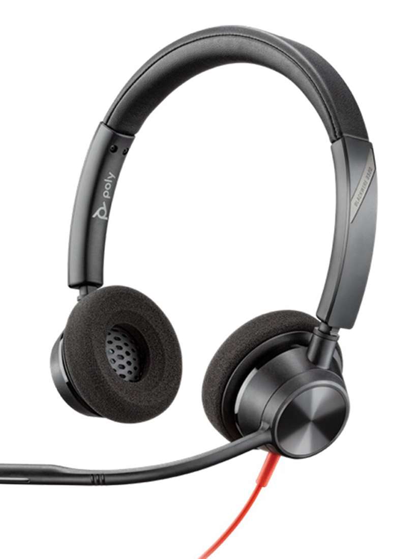 Buy poly Black Solid Over Ear Wired Blackwire 3320 Headphones With Mic Headphones for Unisex 16213732 Myntra