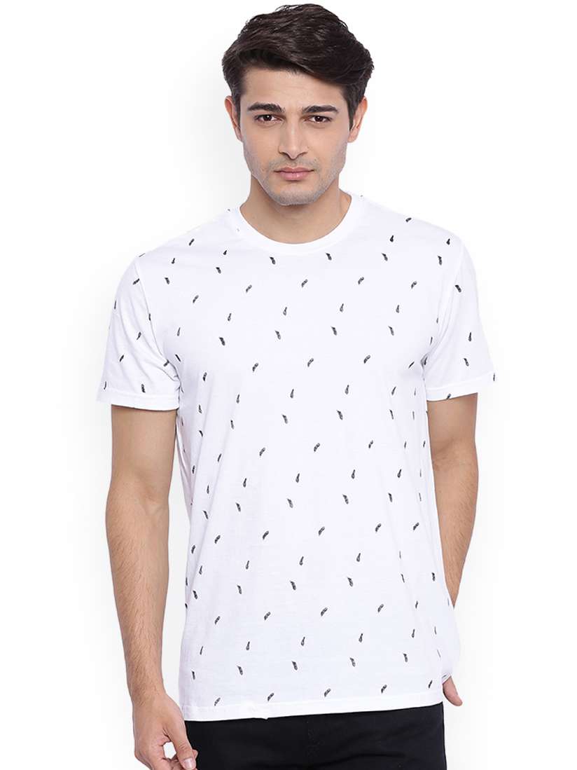 Buy DEEZENO Men White Printed Round Neck T shirt Tshirts for Men 1621409 Myntra