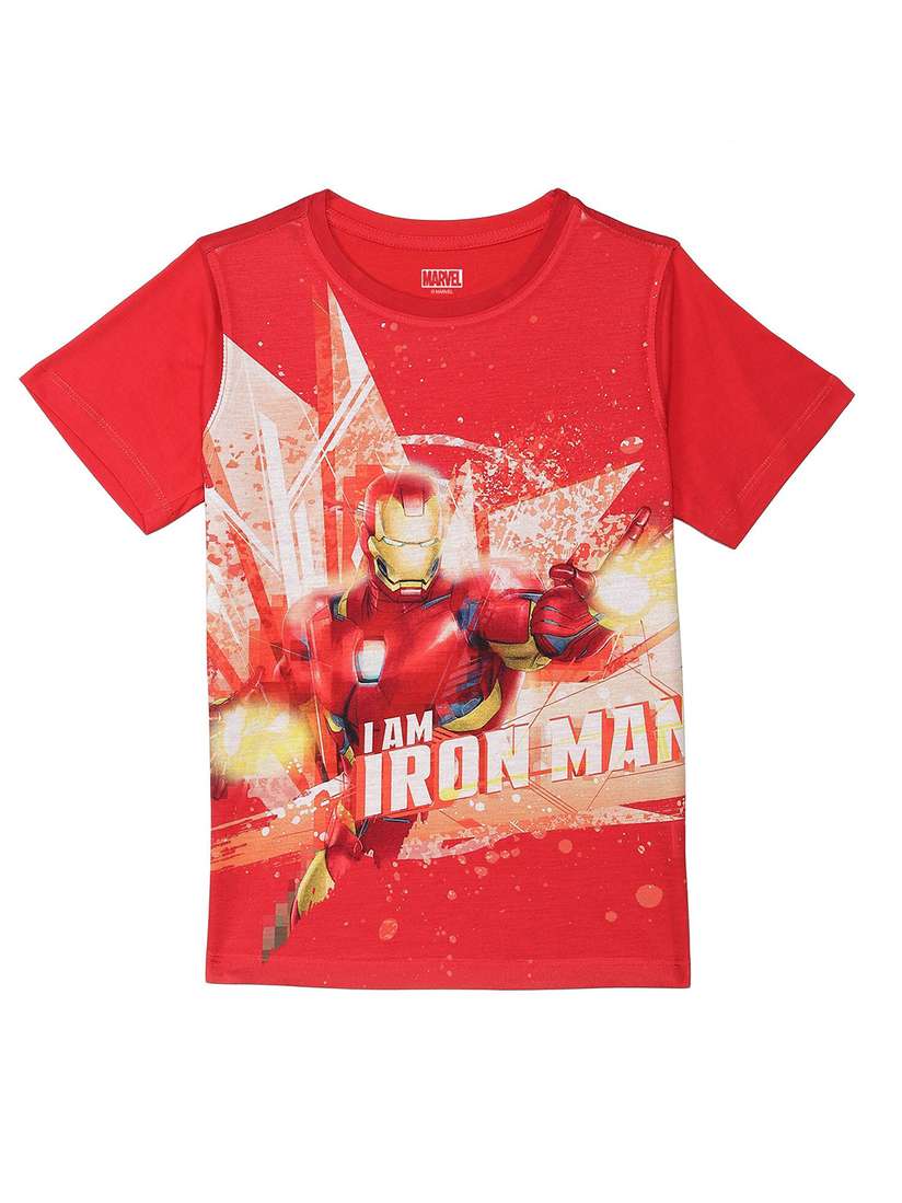 Marvel by Wear Your Mind Boys Red Iron Man Printed T-shirt